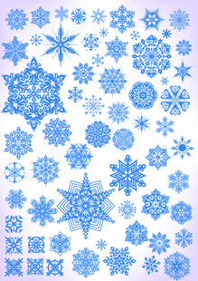 蓝色雪花图案素材集合