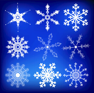 蓝色雪花 图案