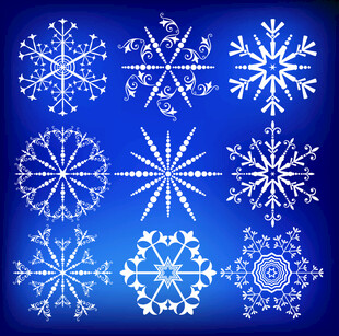 多样雪花图案 冬日之美
