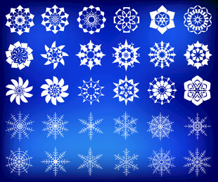 蓝色背景精美雪花图案