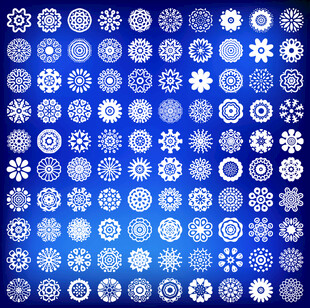 蓝色雪花图案背景