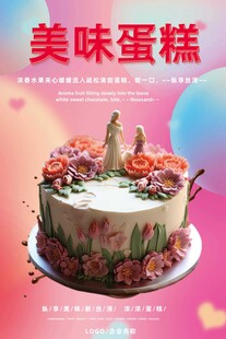 美味艺术蛋糕绽放甜蜜浪漫