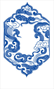 中式蓝白传统花纹图案