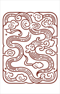 传统双龙纹中式吉祥图案