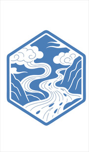 中式山水几何图案设计