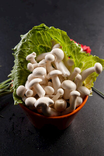 碗中鲜嫩白玉菇