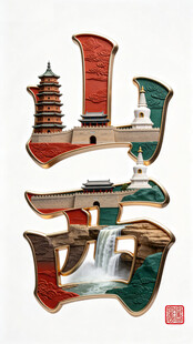 山西古建筑独特艺术字