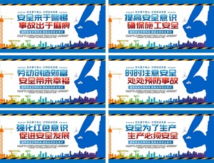 工地产安全生产系列展板海报围挡