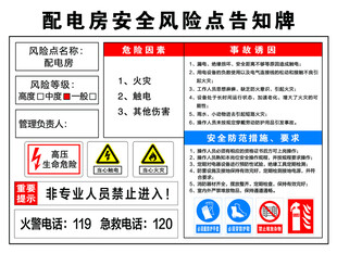 配电房安全风险点告知牌