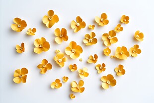 散落的黄色花瓣装饰画面