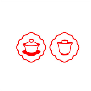 红色厨房用具图标