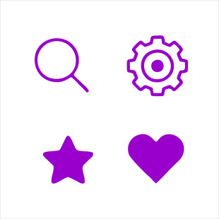 紫色简约图标集合