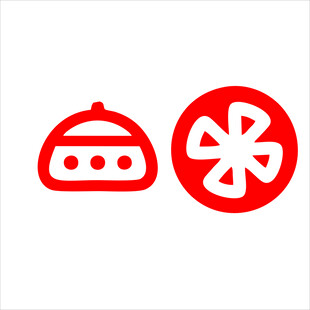 红色简约图标设计元素