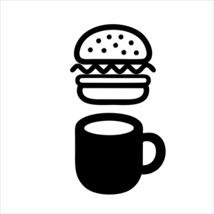 汉堡与咖啡图标