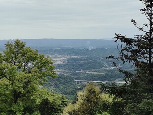 山林间远眺城市风光