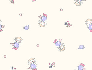 数码印花可爱卡通图 