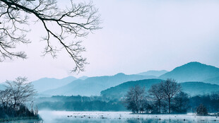 冬日山水静谧景致