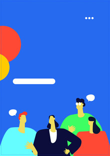 多人聚会场景插画