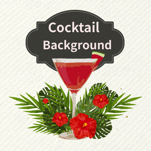 热带风情鸡尾酒背景图