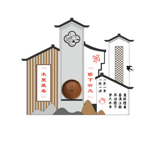 中式传统建筑景观 