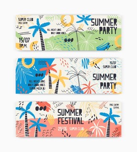 夏日集市横幅设计模板