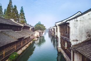 江南水乡古巷河道美景