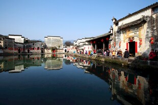 江南水乡古村的宁静景致