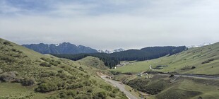 山间蜿蜒公路 绿意盎然
