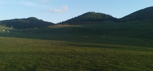 广袤草原与远方山峦