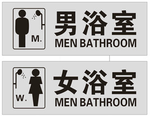 男女浴室标识牌