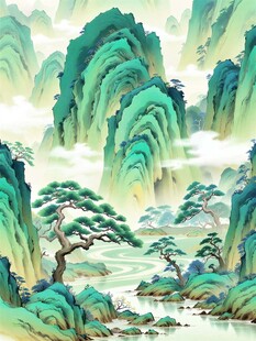 水墨山水间的诗意自然景观