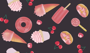 缤纷甜品插画