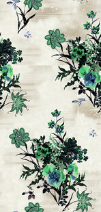 中式花卉图案布料