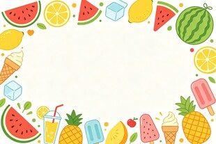 夏日缤纷水果边框图案