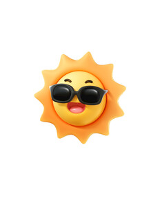 戴墨镜的可爱太阳形象