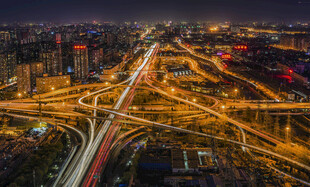 城市立交桥璀璨夜景