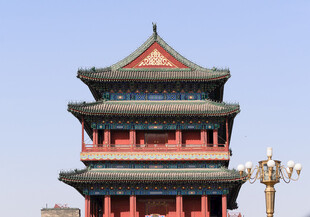 北京古老钟楼建筑景观