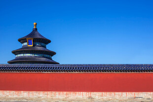 天坛红墙与古建筑景观