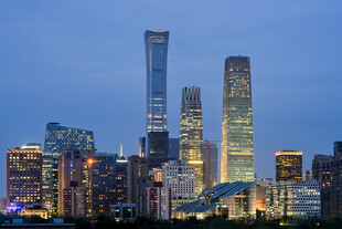 北京繁华都市天际线夜景