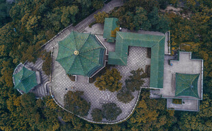 空中俯瞰中式古建筑群