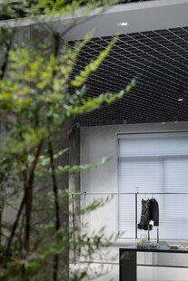 现代住宅旁的绿植与设施
