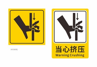 当心挤压标识牌