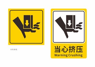 当心挤压标识牌