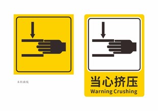 当心挤压标识牌