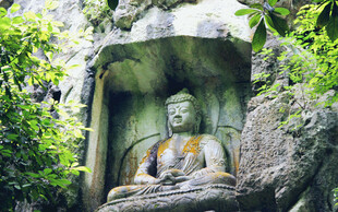 山林中的古老佛像