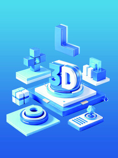 3D立体数据与科技元素场景
