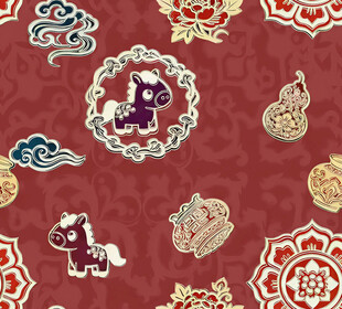 中式传统吉祥图案锦纹背景