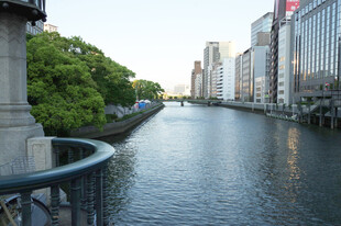 河畔城市风光