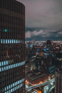 都市夜景高楼俯瞰景象