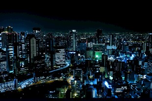 繁华都市夜景俯瞰